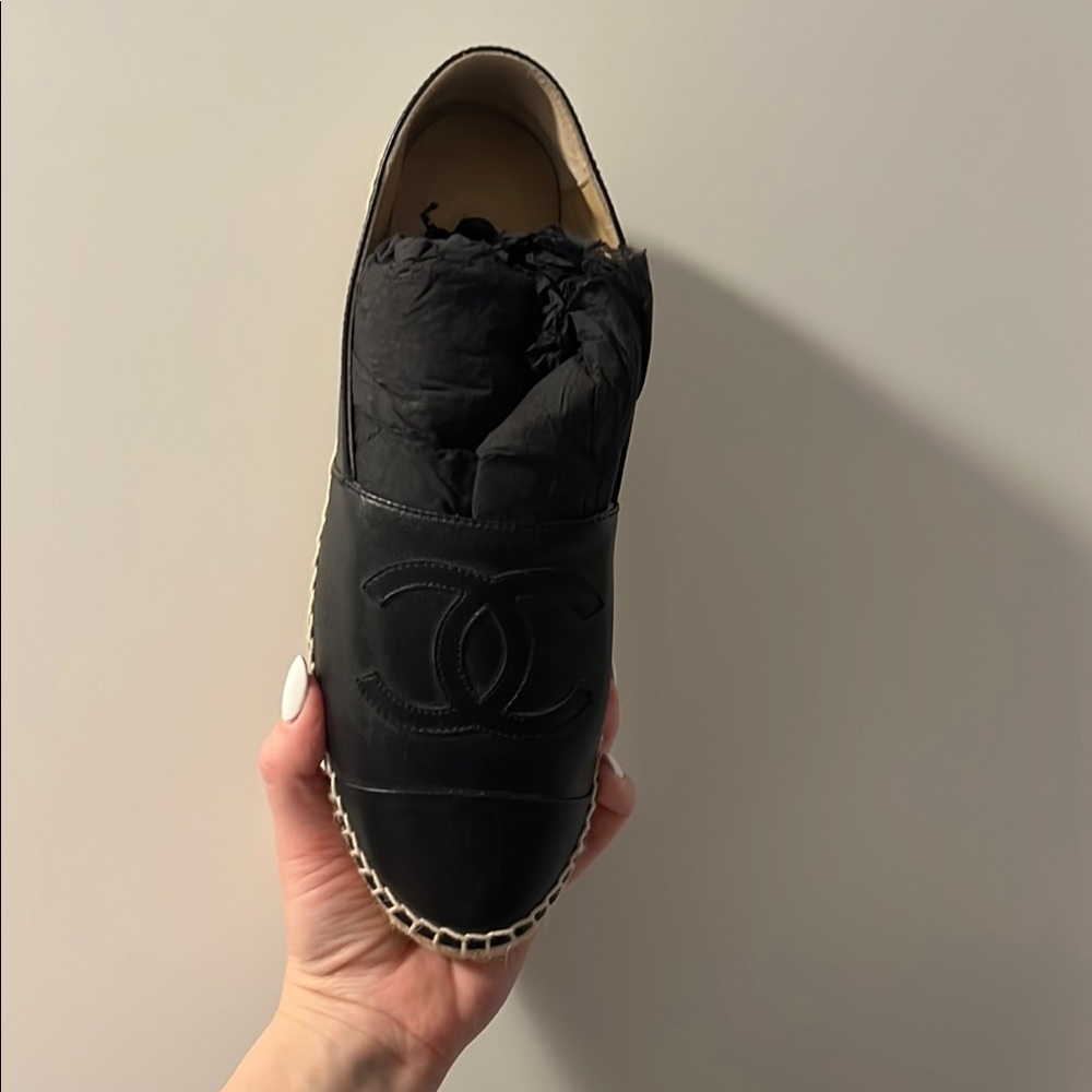 Brand new never worn Chanel Black Espadrille Shoe
